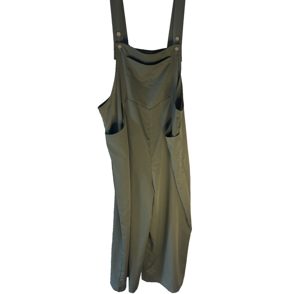 Women L Green Overalls Jumpsuit Comfort Everyday Mom‎ Summer Spring